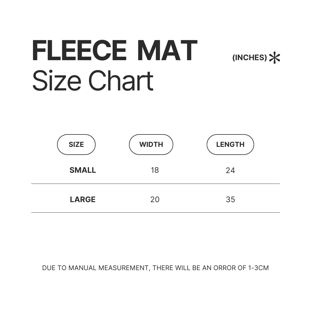 Fleece Mat Size Chart - Kaiju No. 8 Shop