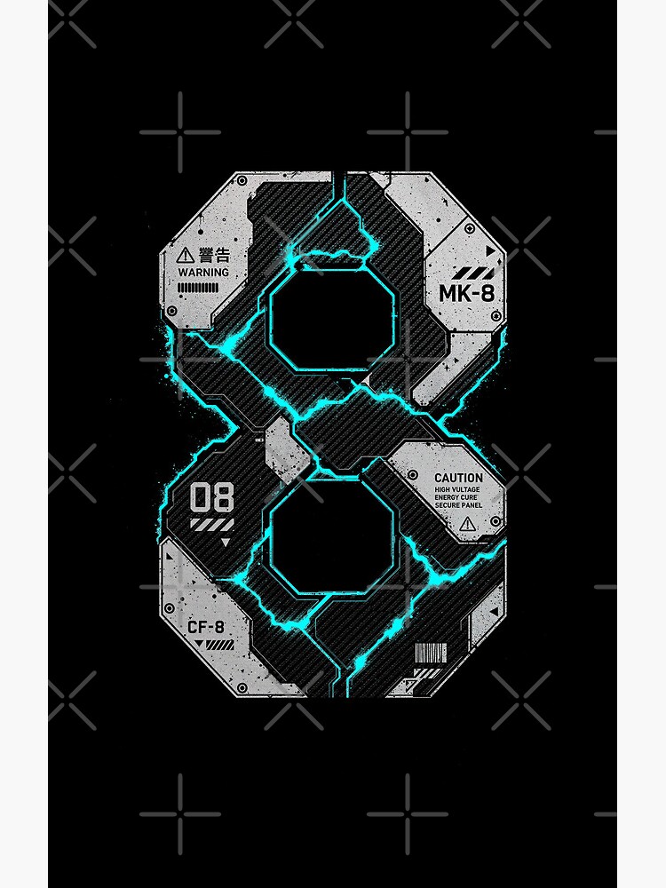 Kaiju No. 8 Industrial Number Eight Techwear Shower Curtain - Image 2