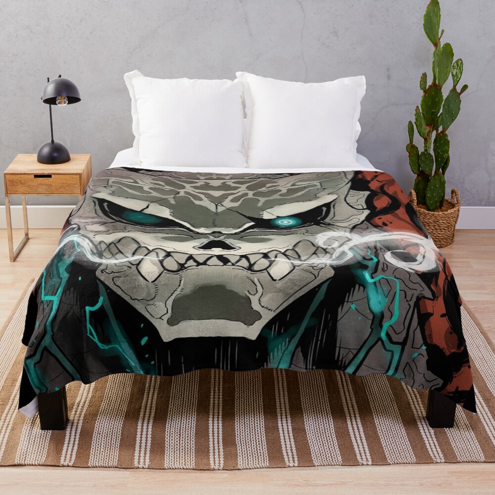 Kaiju No. 8 Scary Face Of Monsters 99 Eights 0 Throw Blanket
