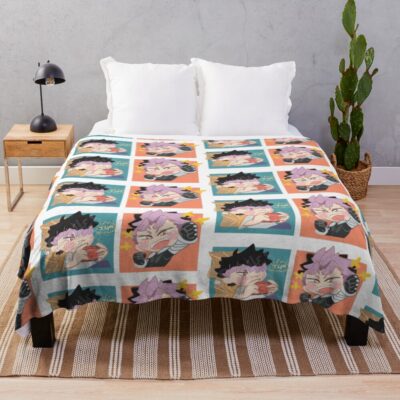 Kaiju No. 8 Chibi Captain Gen Narumi Throw Blanket
