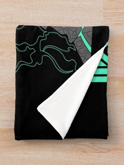 Alternative view of Human Fortress Anime Kaiju No. 8 Throw Blanket