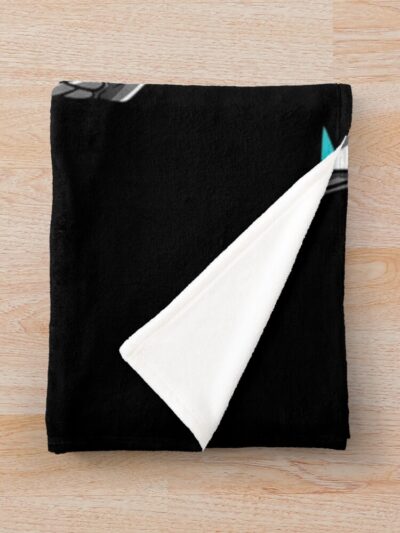 Alternative view of Kaiju No. 8 Kafka Hibino Half Kaiju Face Throw Blanket