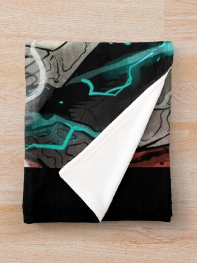 Alternative view of Kaiju No. 8 Scary Face Of Monsters 99 Eights 0 Throw Blanket