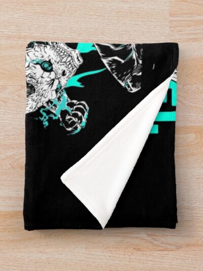 Alternative view of Human Fortress Kaiju No. 8 Throw Blanket