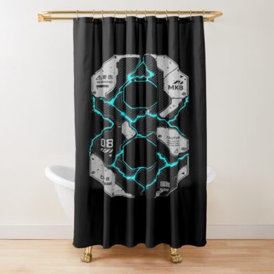 Kaiju No. 8 Industrial Number Eight Techwear Shower Curtain