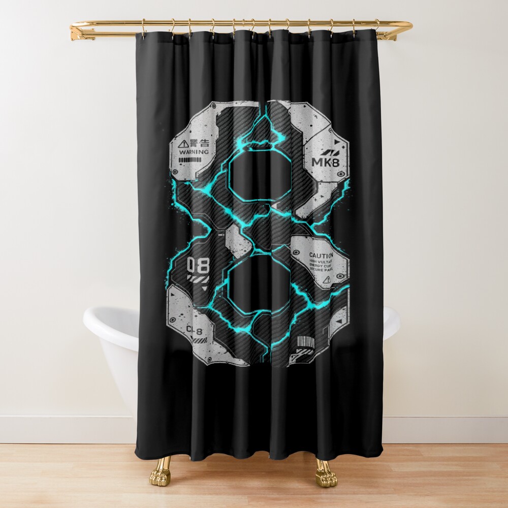 Kaiju No. 8 Industrial Number Eight Techwear Shower Curtain