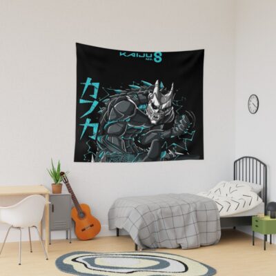 Full Body Kaiju No 8 Action Graphic Kafka Hibino Tapestry