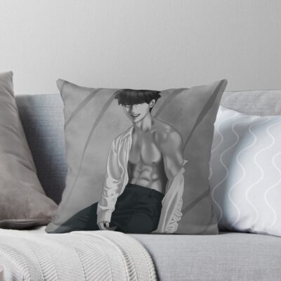 Kaiju No. 8 Captain Soshiro Hoshina Visits Photoshoot Throw Pillow