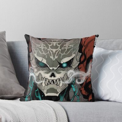 Kaiju No. 8 Scary Face Of Monsters 99 Eights 0 Throw Pillow